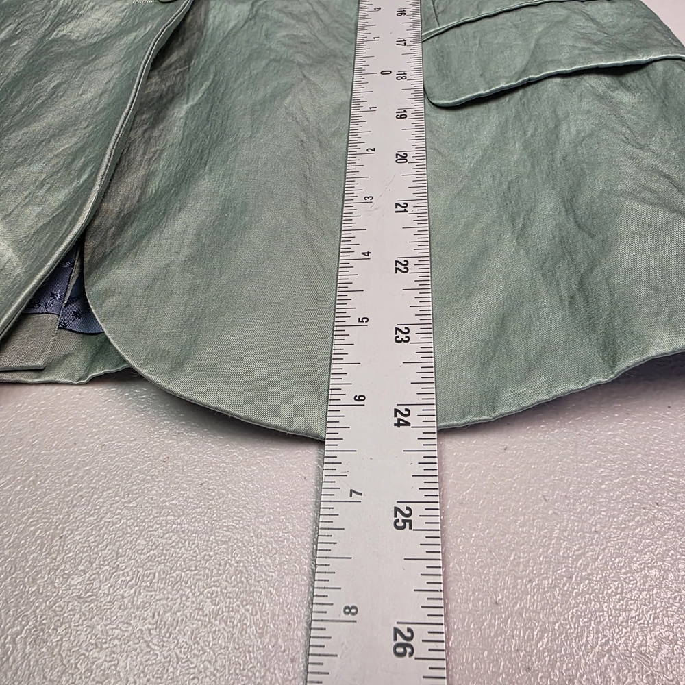 Zadig & Voltaire Women's Green Victor Satin Blazer Suit Jacket Size 38 - Picture 7 of 9